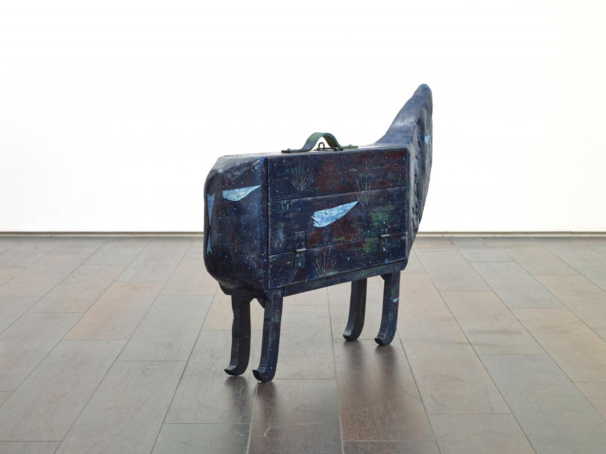 26 - Ross Taylor, A gassy poisonous land with scorpions as tall as humans, 2015 - 61 x 112 x 21 oil paint, paper, jesmonite and wood
